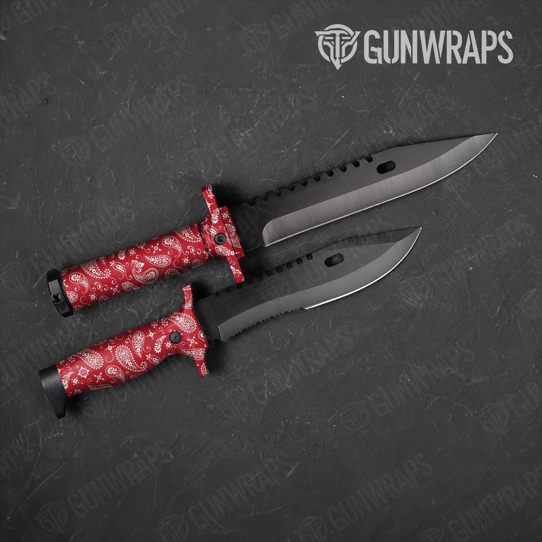 Knife Bandana Red & White Gear Skin Vinyl Wrap