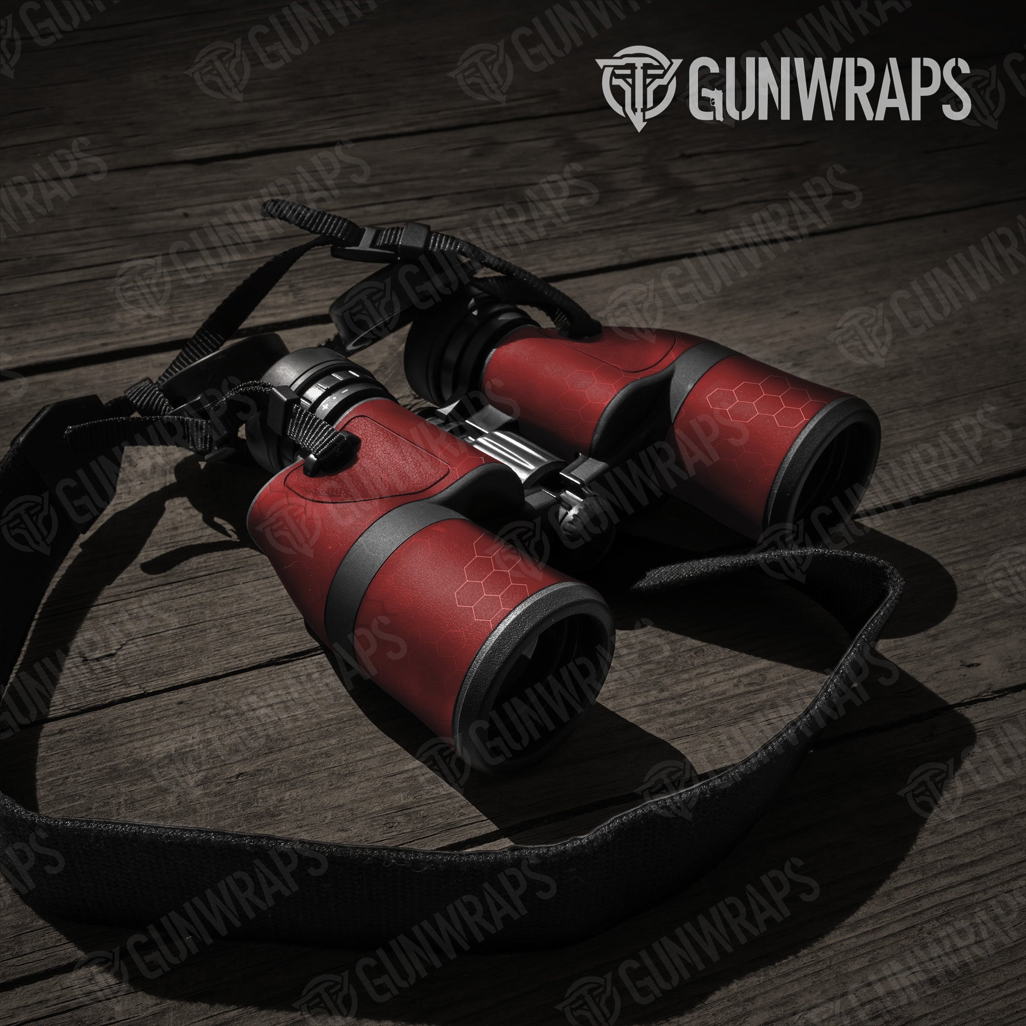 Binocular Hex Electric Red Gun Skin Vinyl Wrap