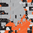 Knife Broken Plaid Orange Camo Gear Skin Pattern