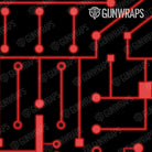 Tactical Circuit Board Red Gun Skin Pattern