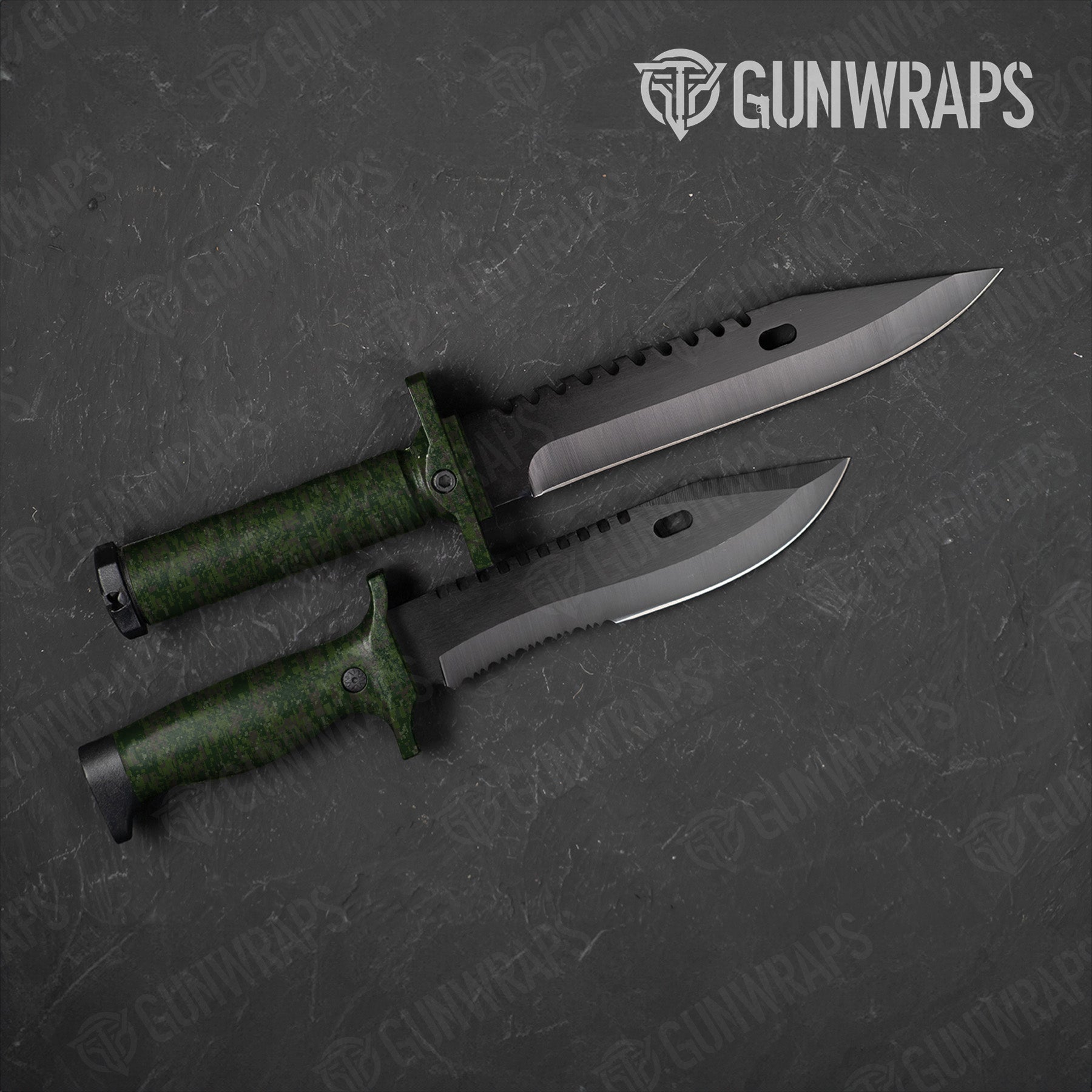 Digital Army Dark Green Camo Knife Gear Skin Vinyl Wrap