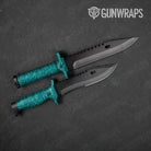 Digital Elite Tiffany Blue Camo Knife Gear Skin Vinyl Wrap