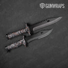 Digital Urban Orange Camo Knife Gear Skin Vinyl Wrap