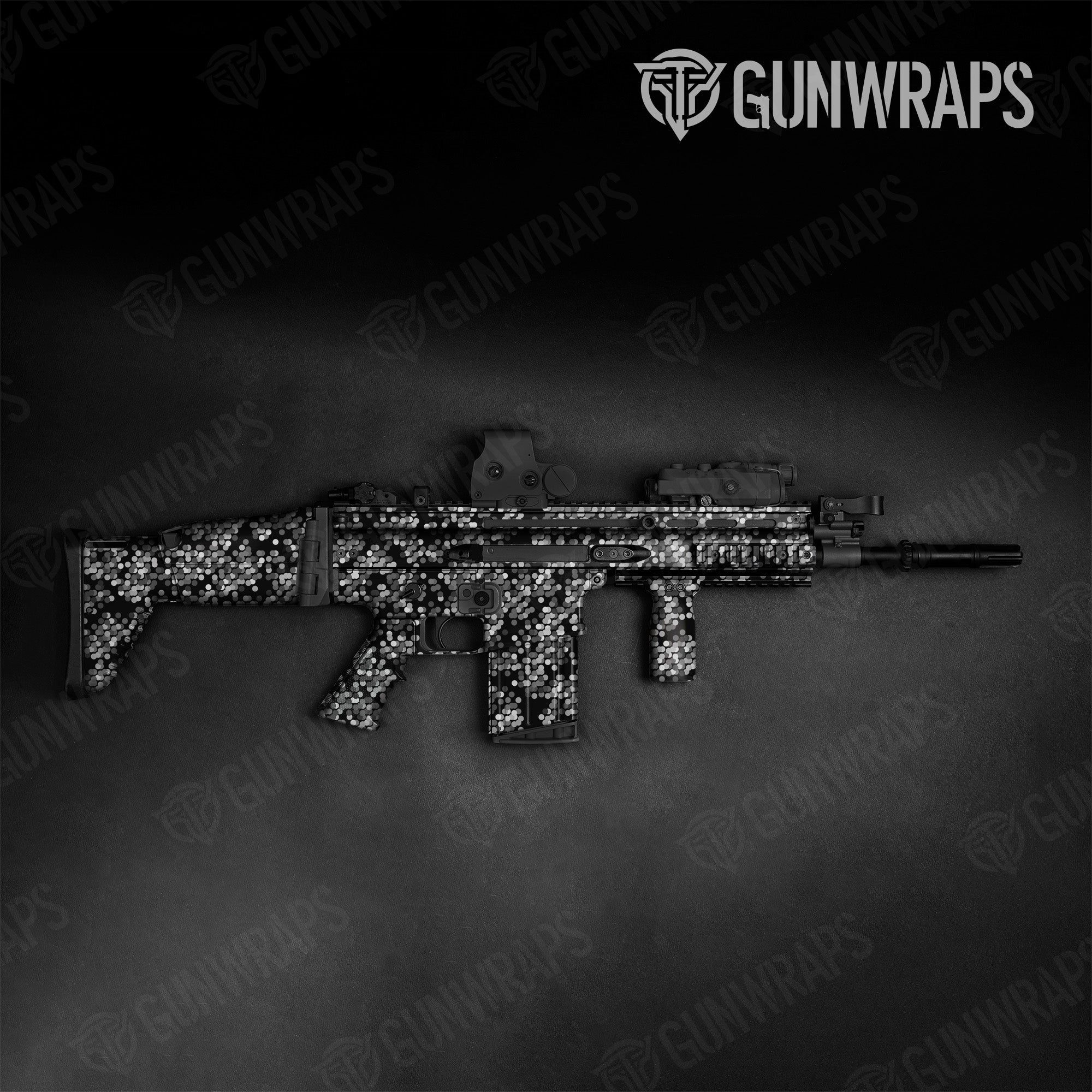 Tactical Eclipse Camo Grayscale Gun Skin Pattern