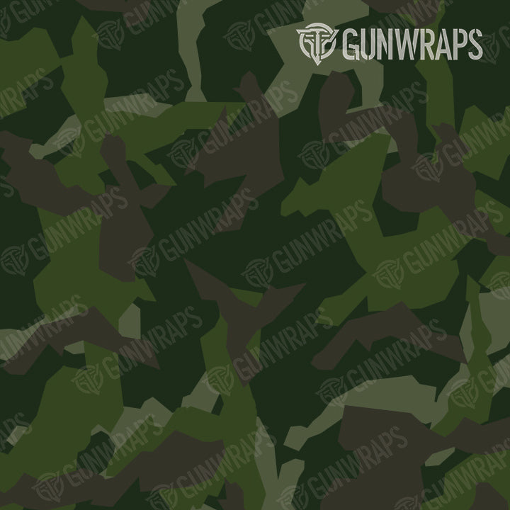 AR 15 Mag Well Erratic Army Dark Green Camo Gun Skin Pattern