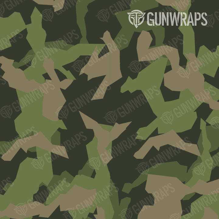 AR 15 Mag Well Erratic Army Green Camo Gun Skin Pattern