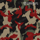 AR 15 Erratic Militant Red Camo Gun Skin Pattern