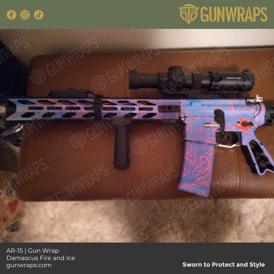 ar 15 damascus fire and ice wrap