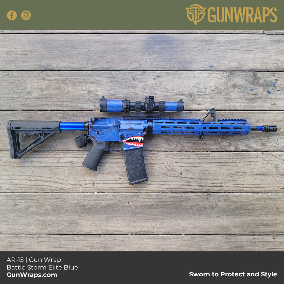 blue camo ar 15 wrap