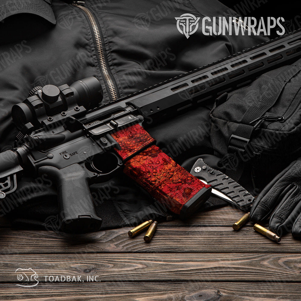 AR 15 Mag & Mag Well Toadaflage Magma Camo Gun Skin Vinyl Wrap