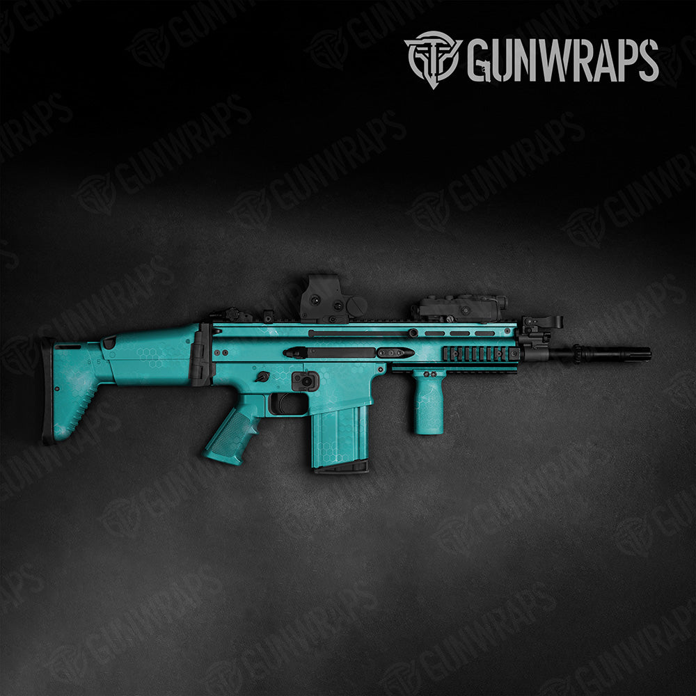 Tactical Hex Electric Tiffany Blue Gun Skin Vinyl Wrap