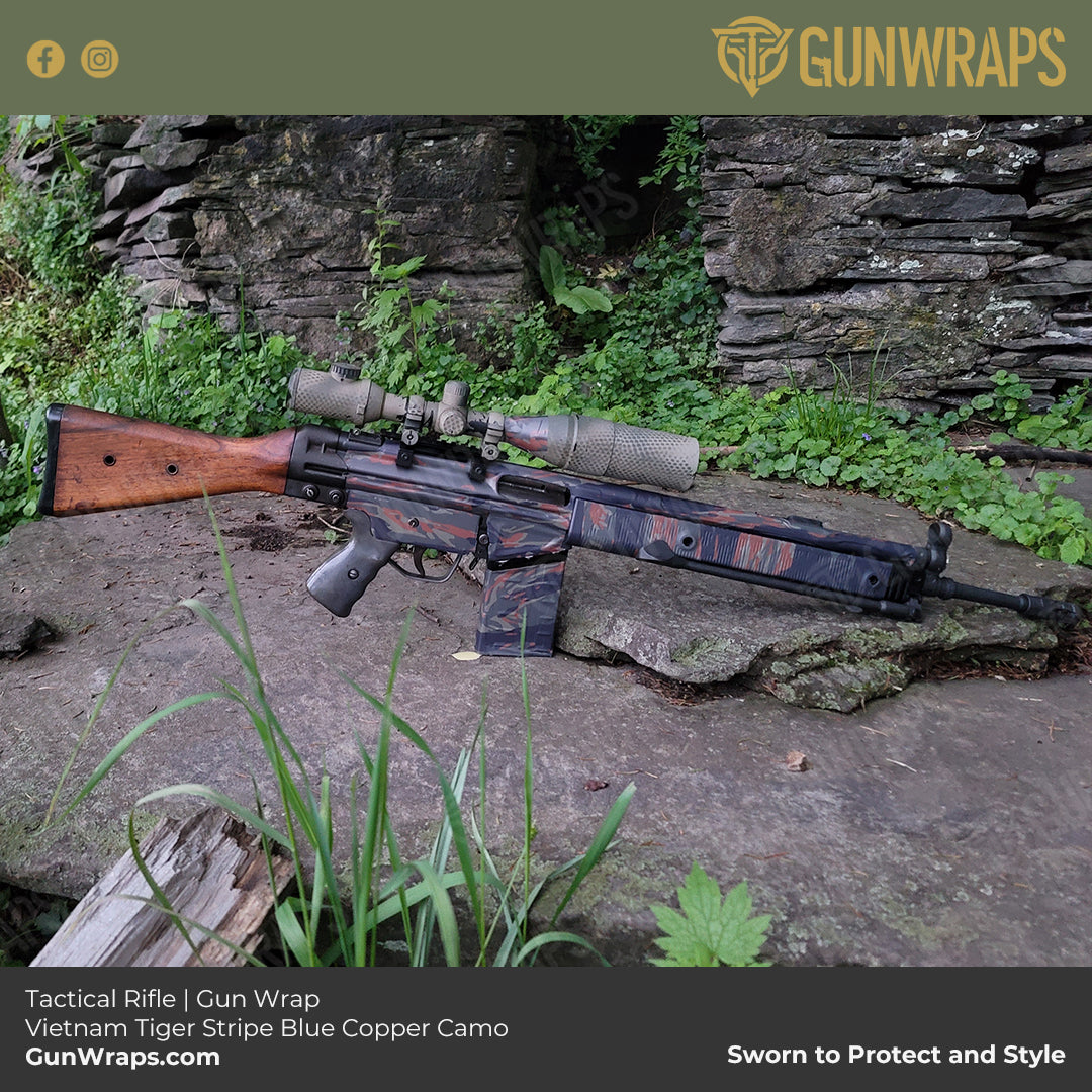 Rifle in Vietnam Tiger Stripe Blue Copper Skin