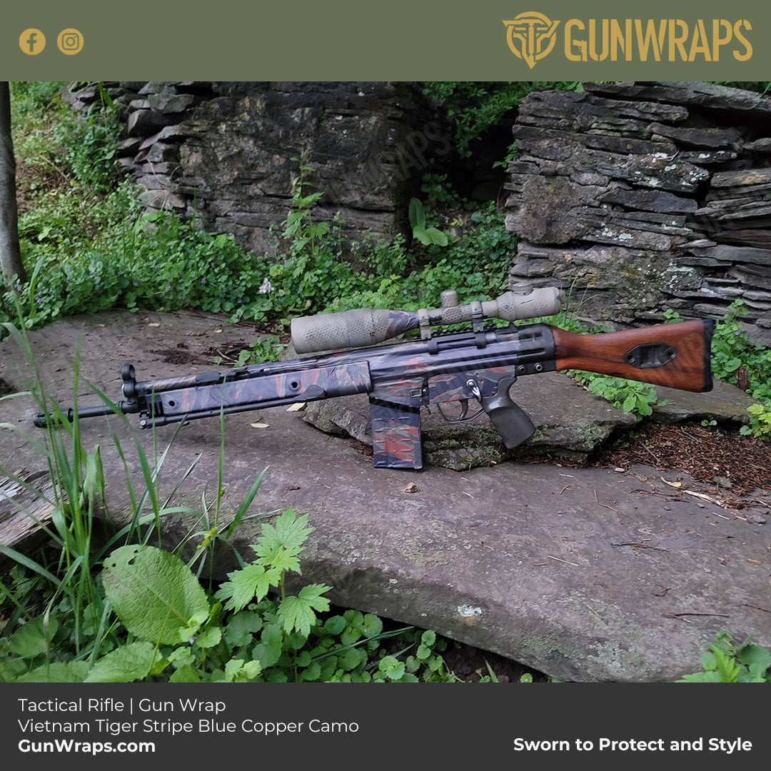 Rifle in Vietnam Tiger Stripe Blue Copper Skin