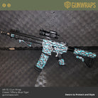 ar 15 tiffany blue tiger skin vinyl wrap