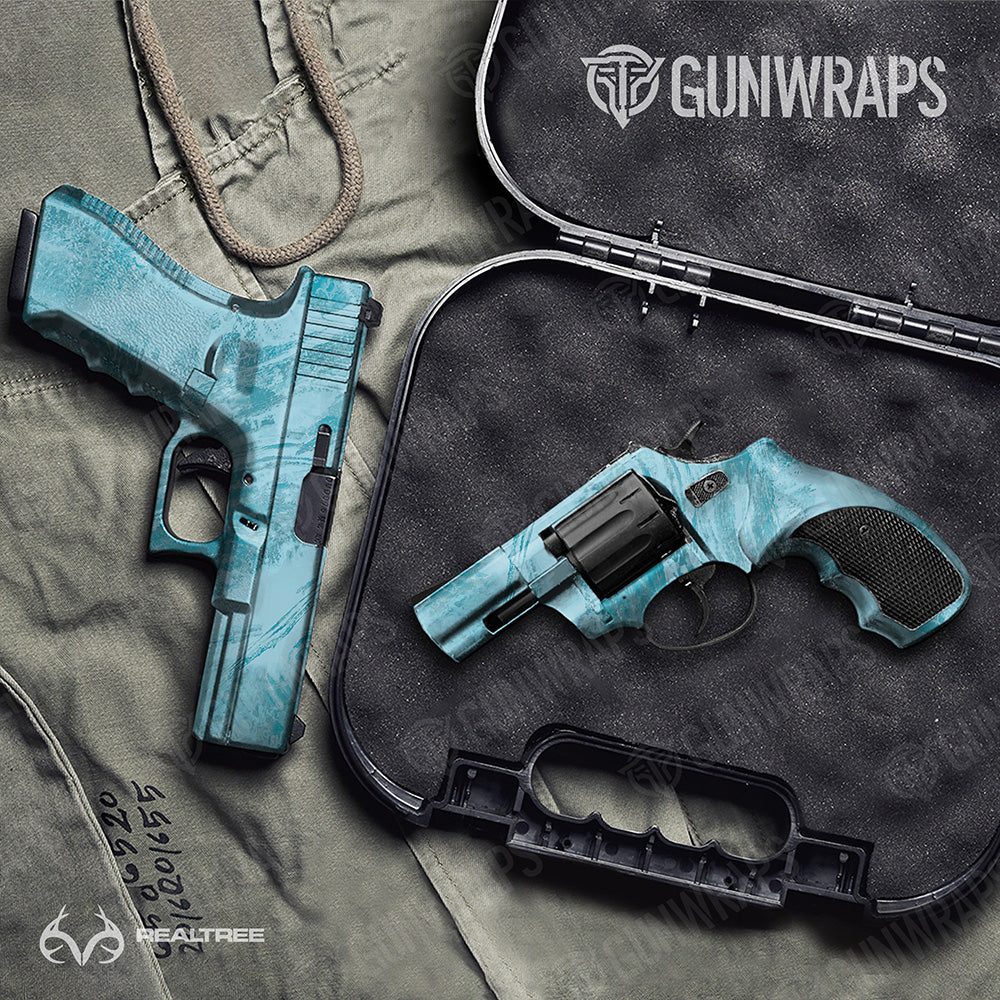 Handgun Realtree Aspect Sea Blue Camo Gun Skin Vinyl Wrap