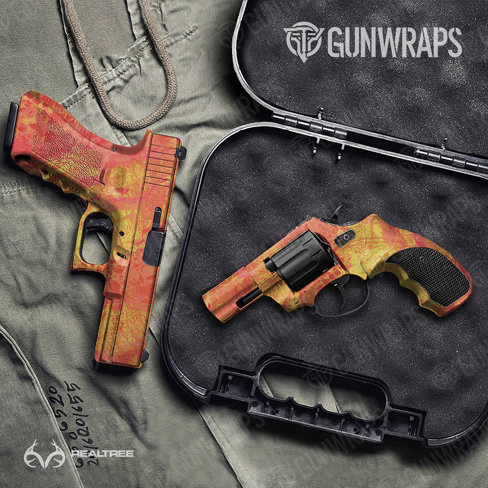 Pistol & Revolver Realtree WAV3 Solar Blaze Camo Gun Skin Vinyl Wrap