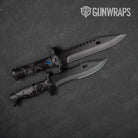 Hex DNA Blue Knife Gear Skin Vinyl Wrap