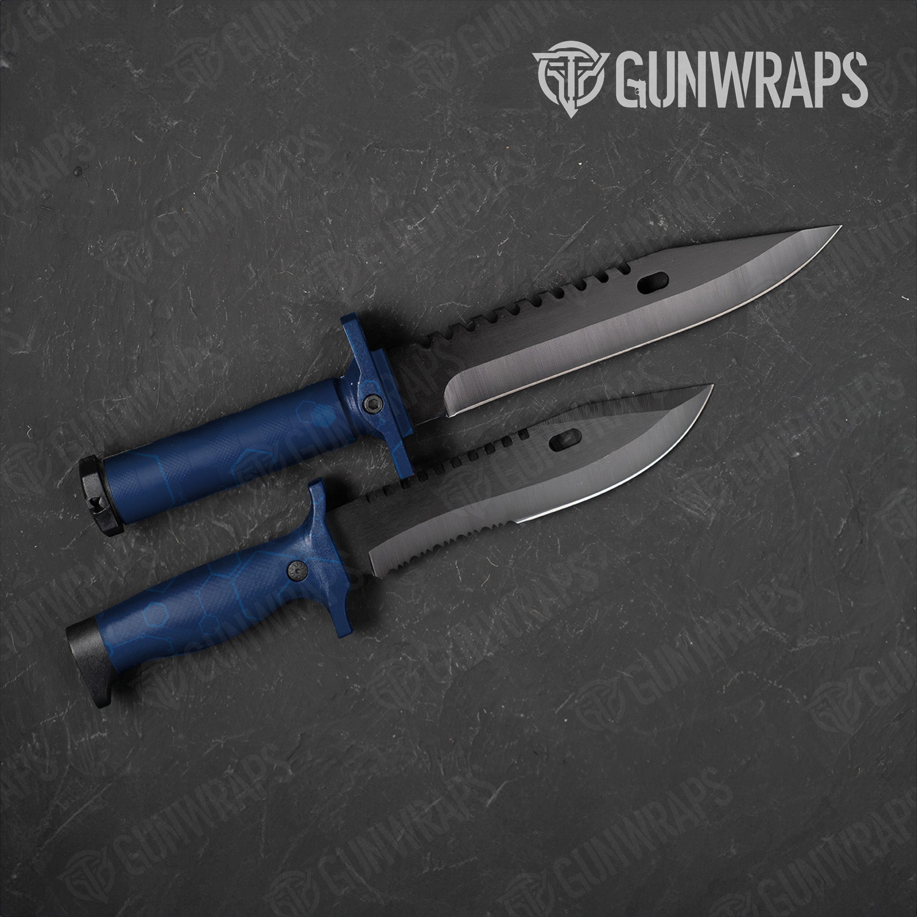 Hex DNA Elite Blue Knife Gear Skin Vinyl Wrap