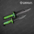 Hex DNA Magenta Lime Knife Gear Skin Vinyl Wrap