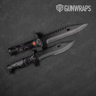 Hex DNA Orange Knife Gear Skin Vinyl Wrap