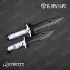 Knife Large Nemesis Snow Tundra Gear Skin Vinyl Wrap