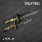 Knife Large Nemesis Woodlands Wolf Gear Skin Vinyl Wrap