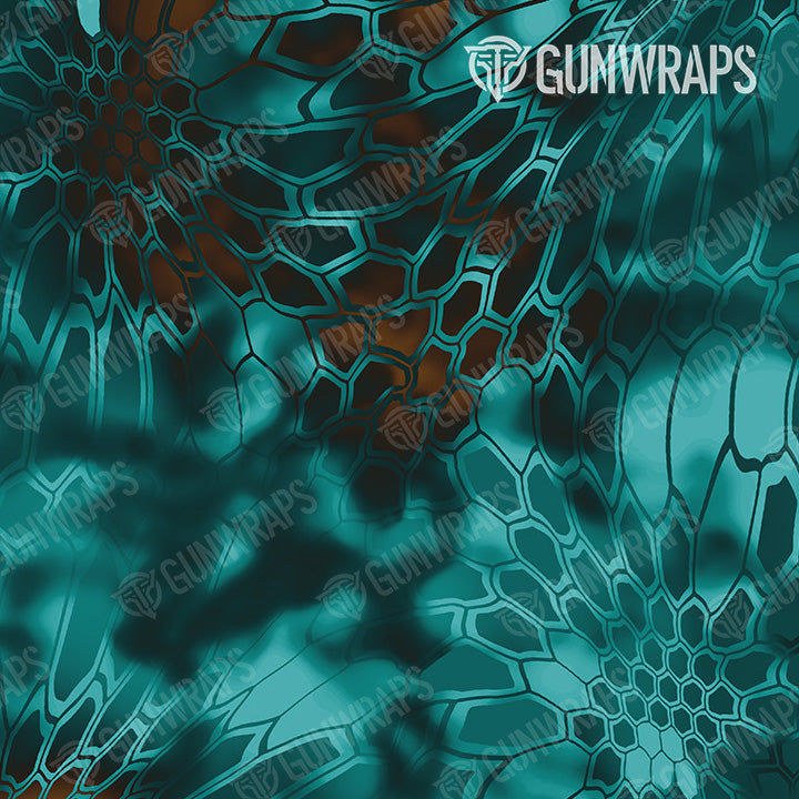 AR 15 Mag Well Kryptek Turquoise Camo Gun Skin Pattern