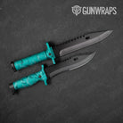 Battle Storm Elite Tiffany Blue Camo Knife Gear Skin Vinyl Wrap