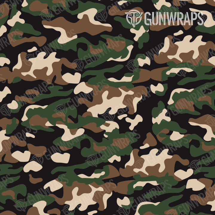 AR 15 Classic Woodland Camo Gun Skin Pattern