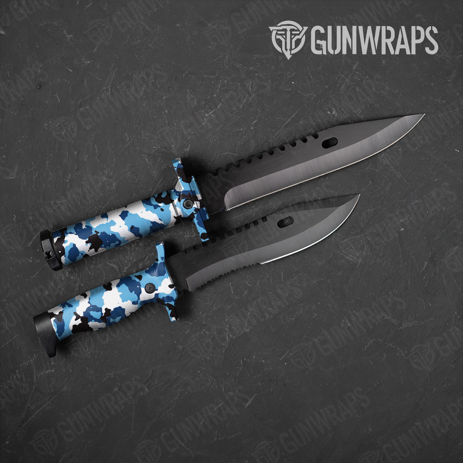 Cumulus Baby Blue Camo Knife Gear Skin Vinyl Wrap