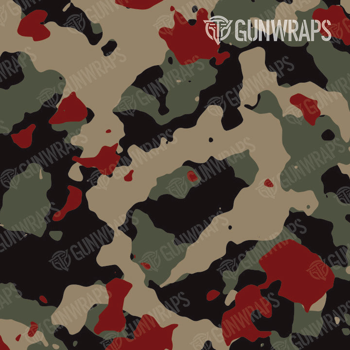 Pistol Slide Cumulus Militant Red Camo Gun Skin Pattern