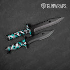 Cumulus Tiffany Blue Tiger Camo Knife Gear Skin Vinyl Wrap
