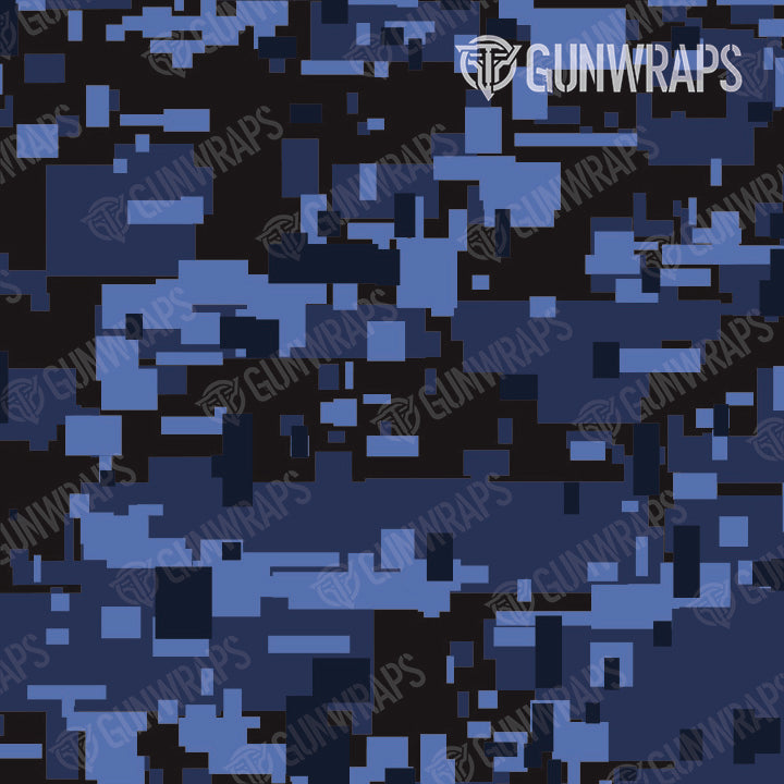 AR 15 Mag & Mag Well Digital Blue Midnight Camo Gun Skin Pattern