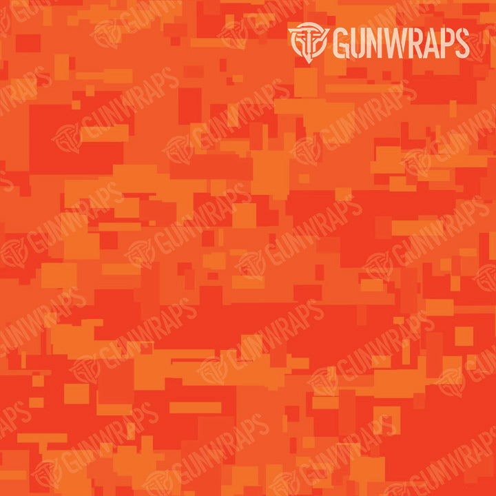 AR 15 Mag Well Digital Elite Orange Camo Gun Skin Pattern