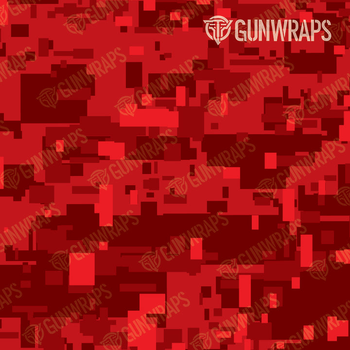 AR 15 Digital Elite Red Camo Gun Skin Pattern