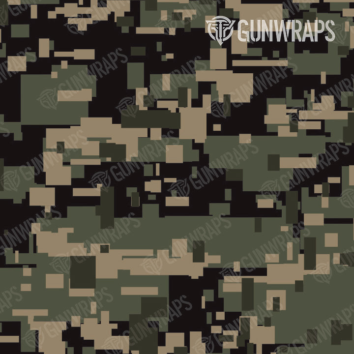 AR 15 Mag & Mag Well Digital Militant Green Camo Gun Skin Pattern