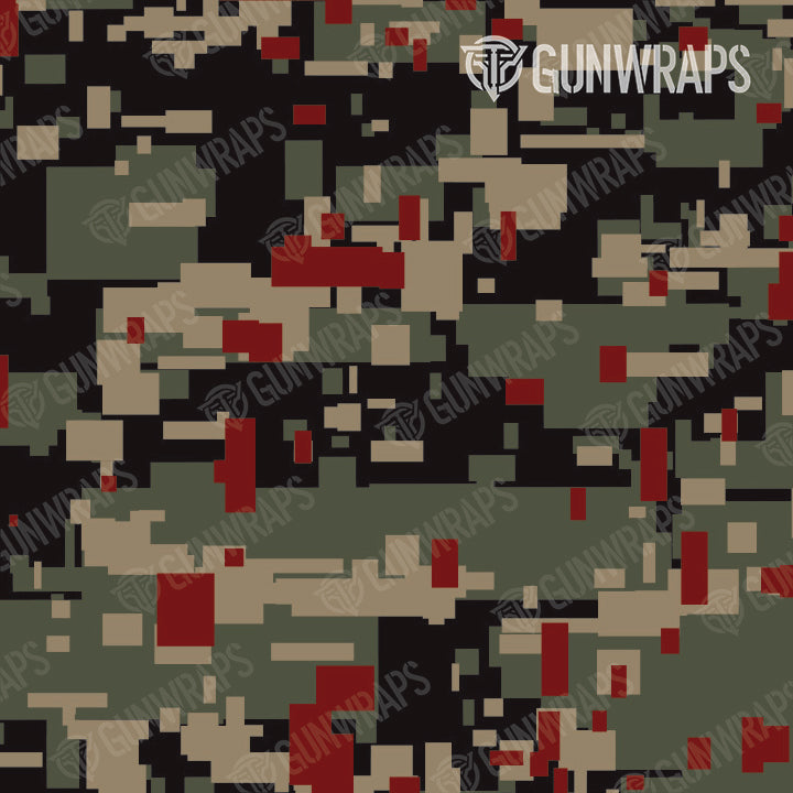 Pistol Slide Digital Militant Red Camo Gun Skin Pattern