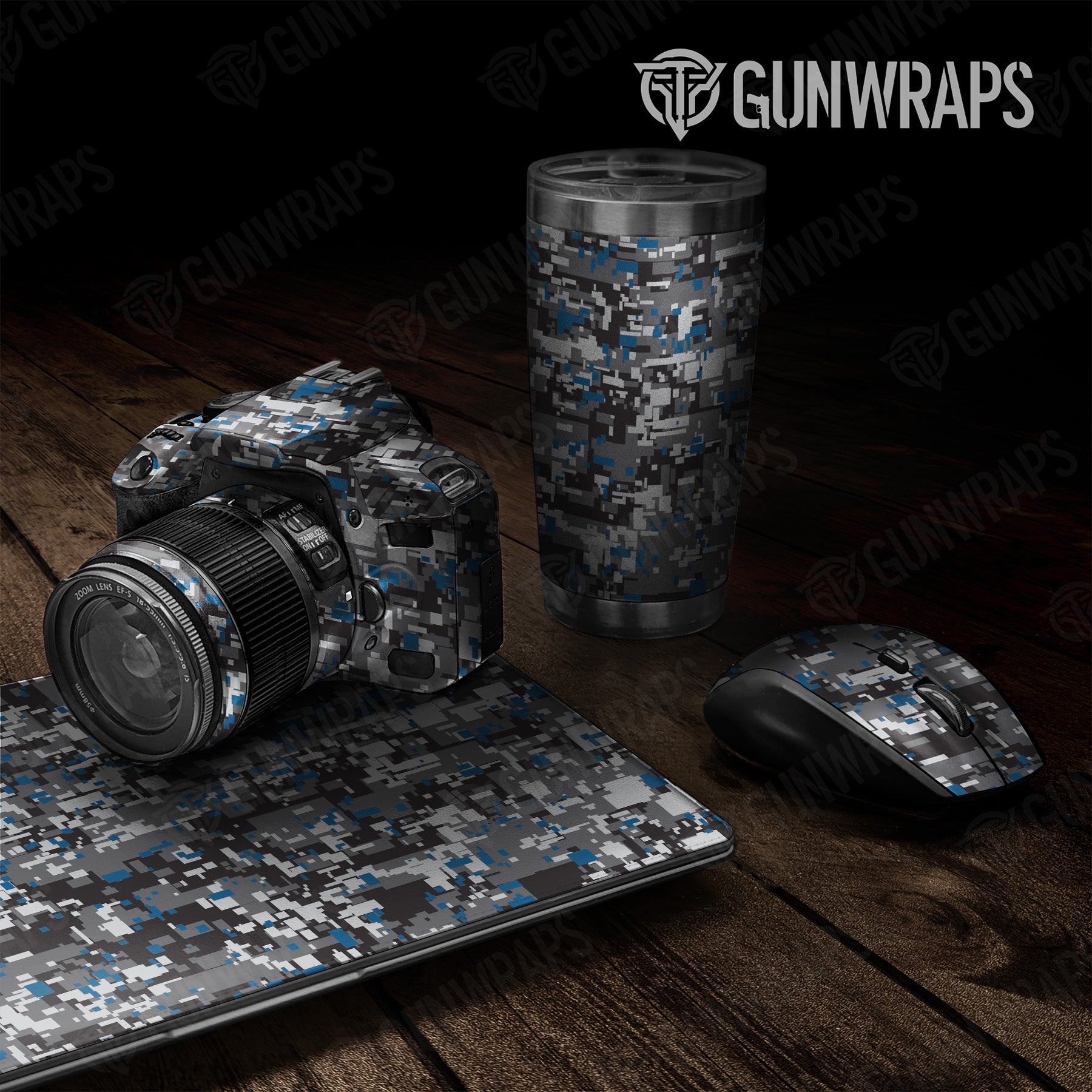 Digital Urban Blue Camo Universal Sheet 