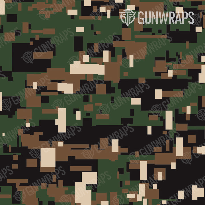 AR 15 Mag Well Digital Woodland Camo Gun Skin Pattern