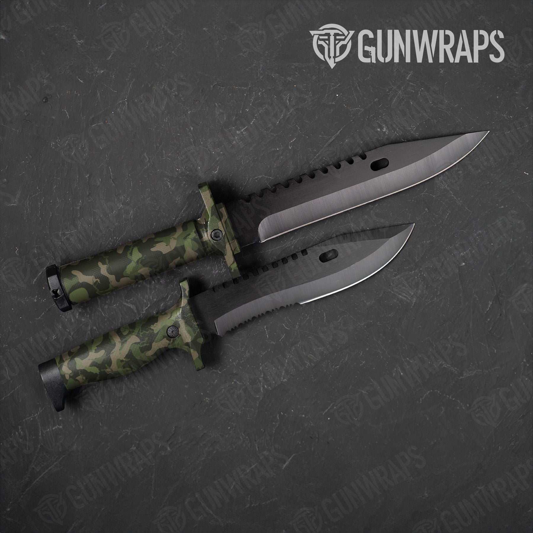 Ragged Army Green Camo Knife Gear Skin Vinyl Wrap