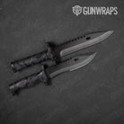 Ragged Elite Black Camo Knife Gear Skin Vinyl Wrap