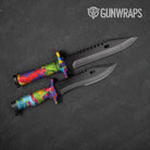 Paint Splatter Purple Knife Gear Skin Vinyl Wrap