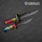 Paint Splatter Red Knife Gear Skin Vinyl Wrap