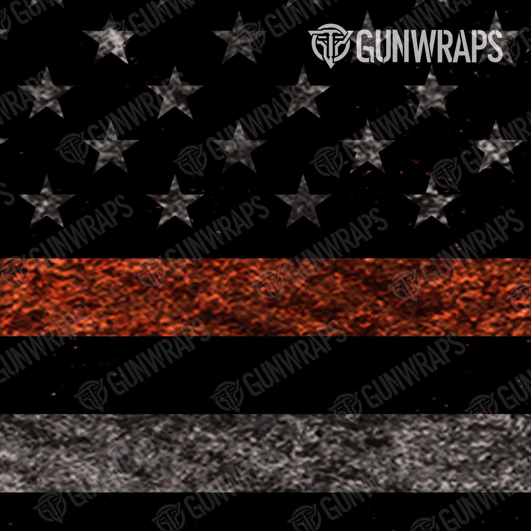 Shotgun Patriotic Orange Flag Gun Skin Pattern