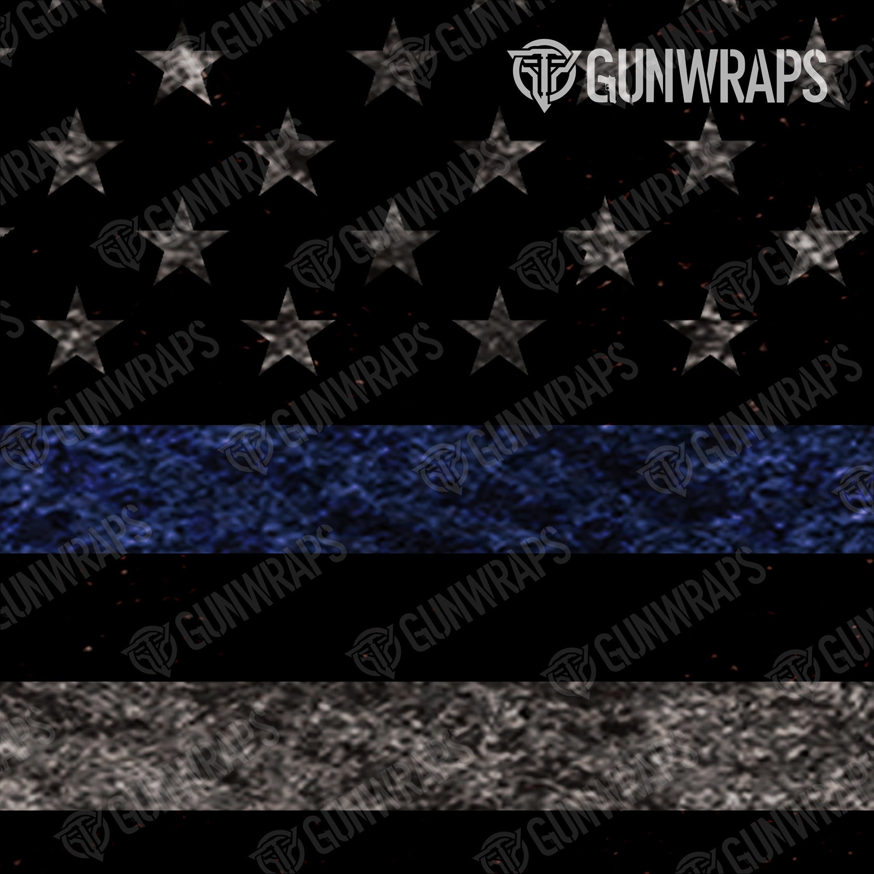 Tactical Patriotic Police Service Flag Gun Skin Pattern