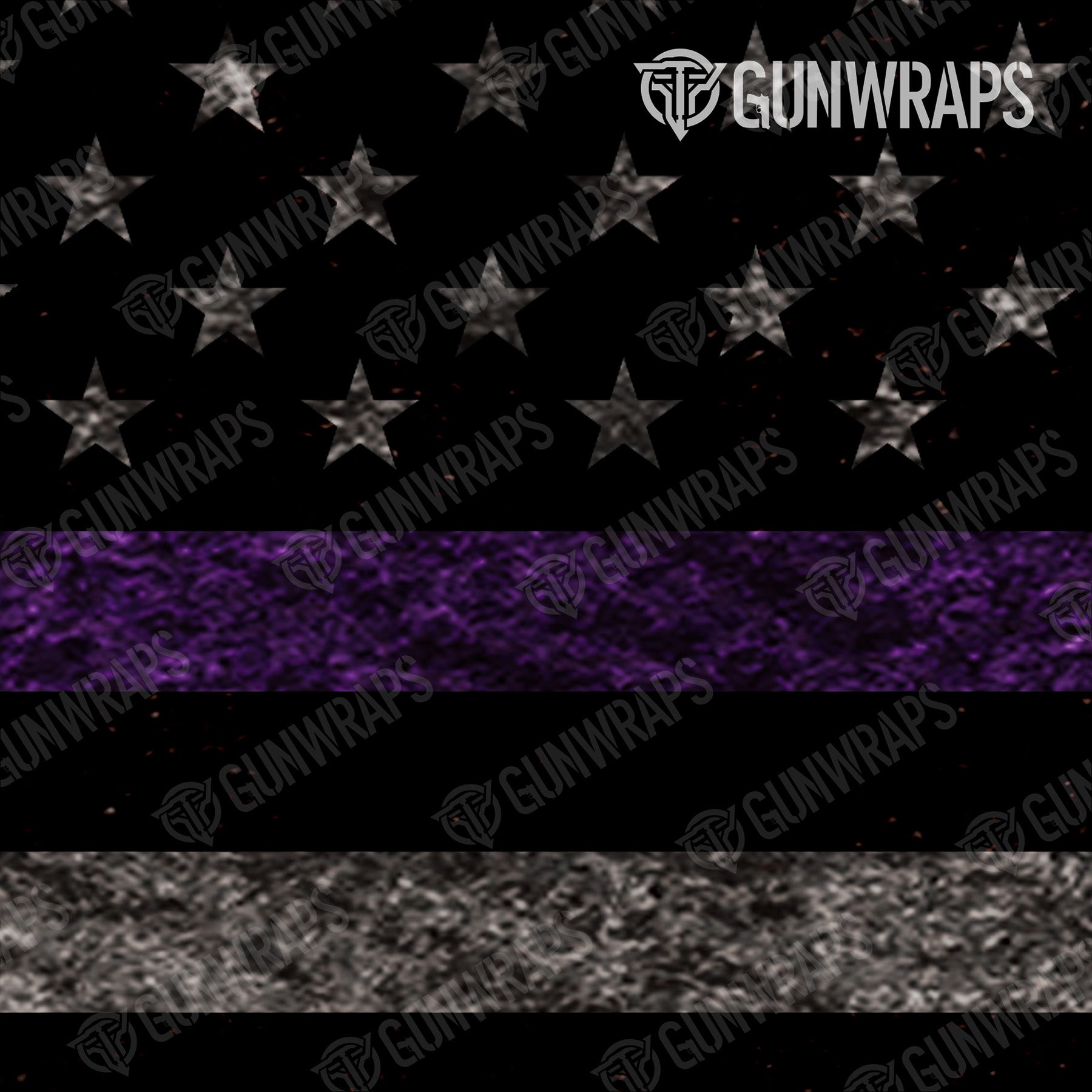 AR 15 Patriotic Purple Flag Gun Skin Pattern