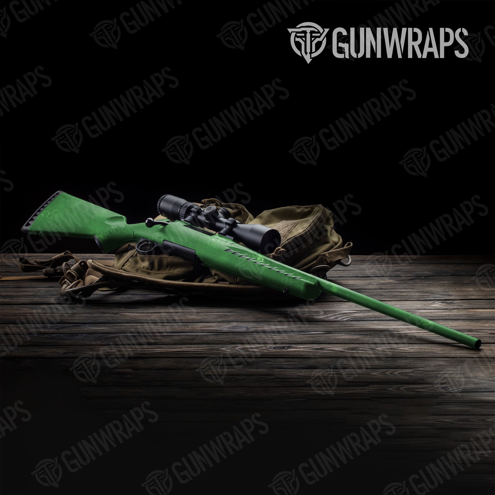 Rifle Hex Electric Green Gun Skin Vinyl Wrap