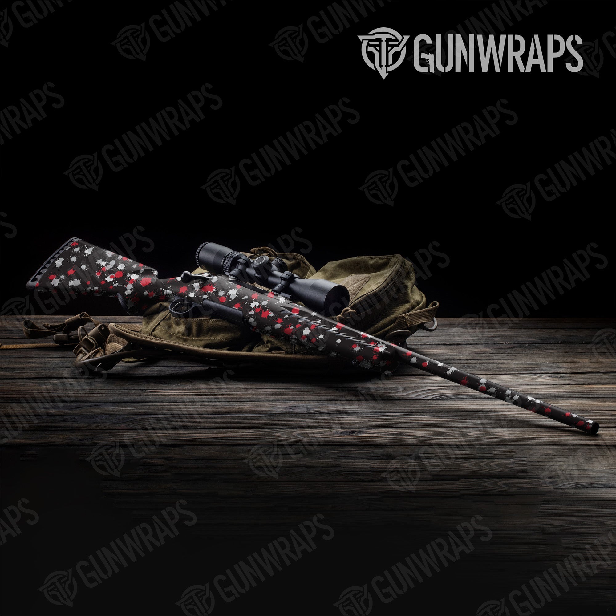 Rifle Paintball Red Tiger Gun Skin Vinyl Wrap