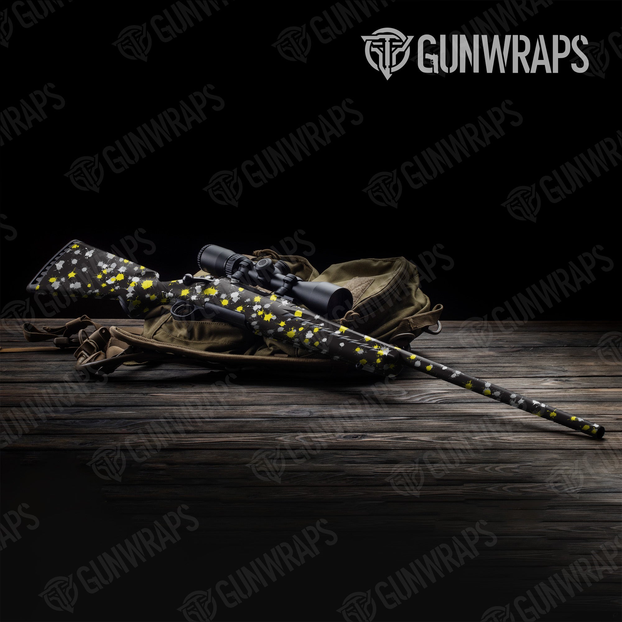 Rifle Paintball Yellow Tiger Gun Skin Vinyl Wrap