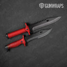 Rust 3D Red Knife Gear Skin Vinyl Wrap